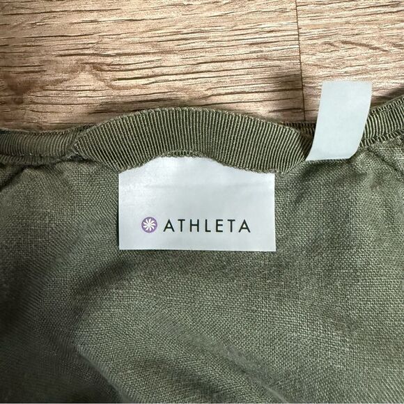 Athleta Olive Green Linen Vest - Picture 5 of 12